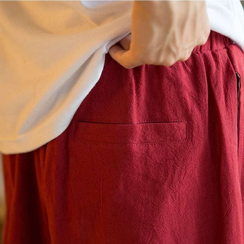 Pantalon cocooning sarouel en coton et lin – Image 8