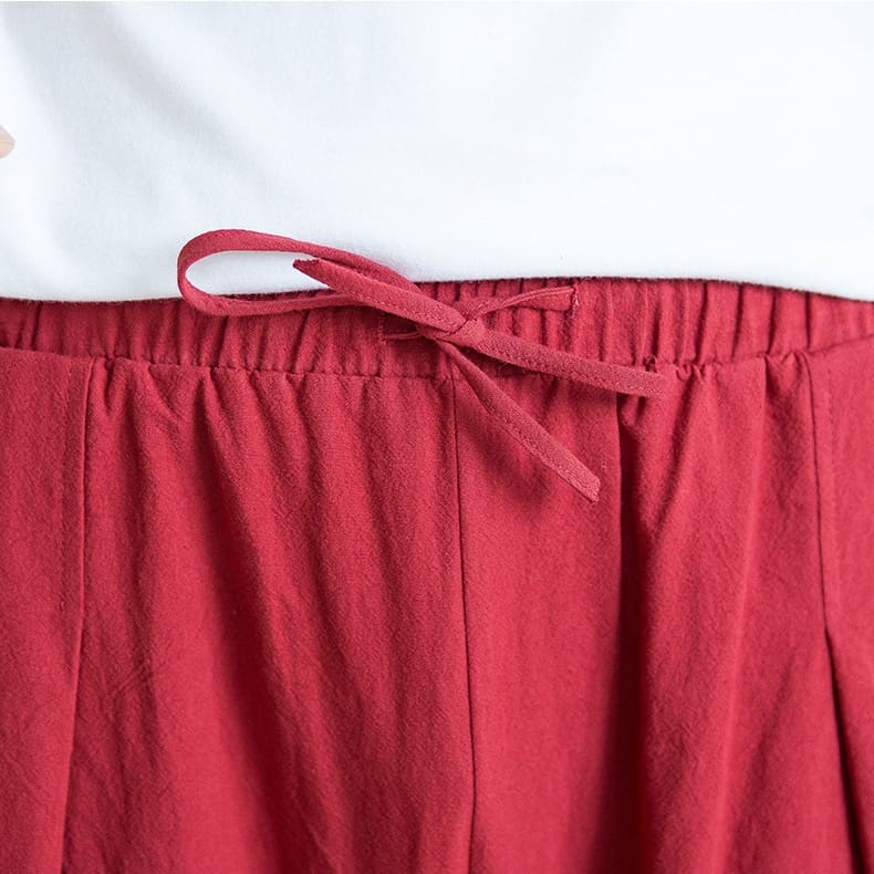 Pantalon cocooning sarouel en coton et lin – Image 9