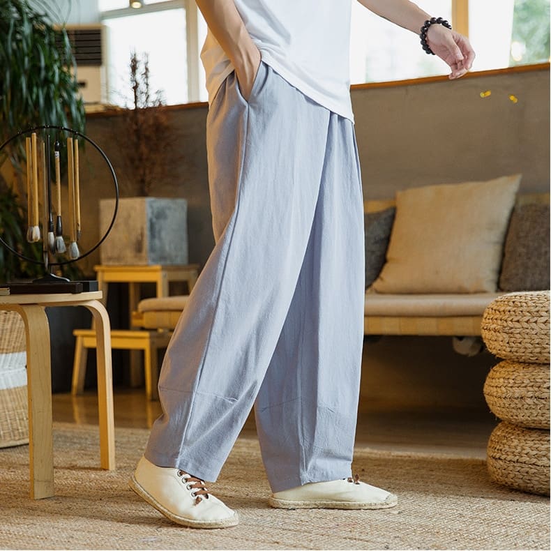 Pantalon cocooning sarouel en coton et lin – Image 6