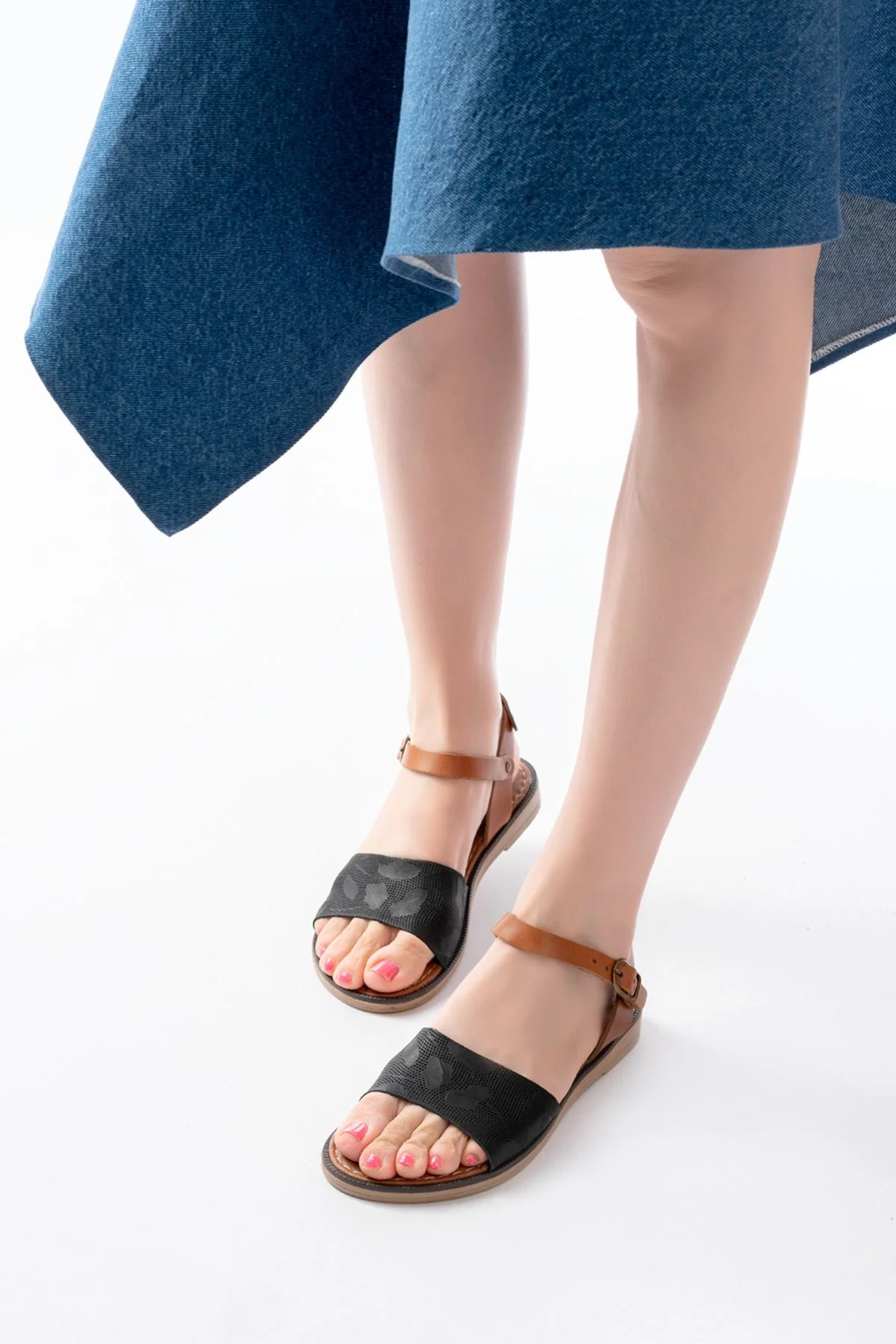 205-012 Sandales femme orthopédiques en cuir véritable confort – Image 3