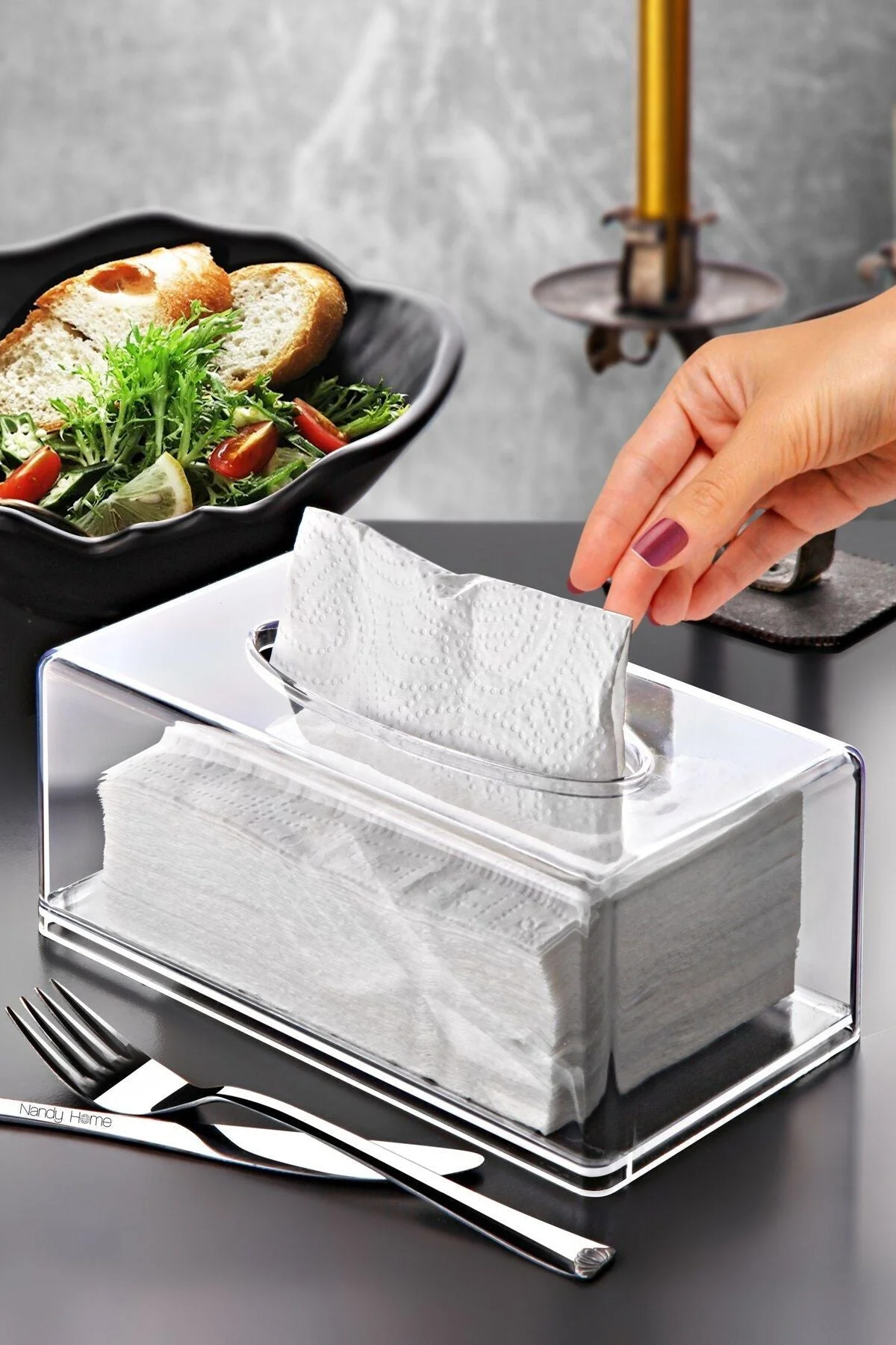 2'Li Set Clear Peçetelik Ve Organizer - Banyo Düzenleyici – Image 4