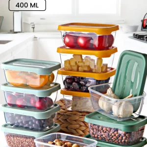 Set de 12 boîtes de rangement rectangulaires 400 ml Aura – Set pour petit-déjeuner