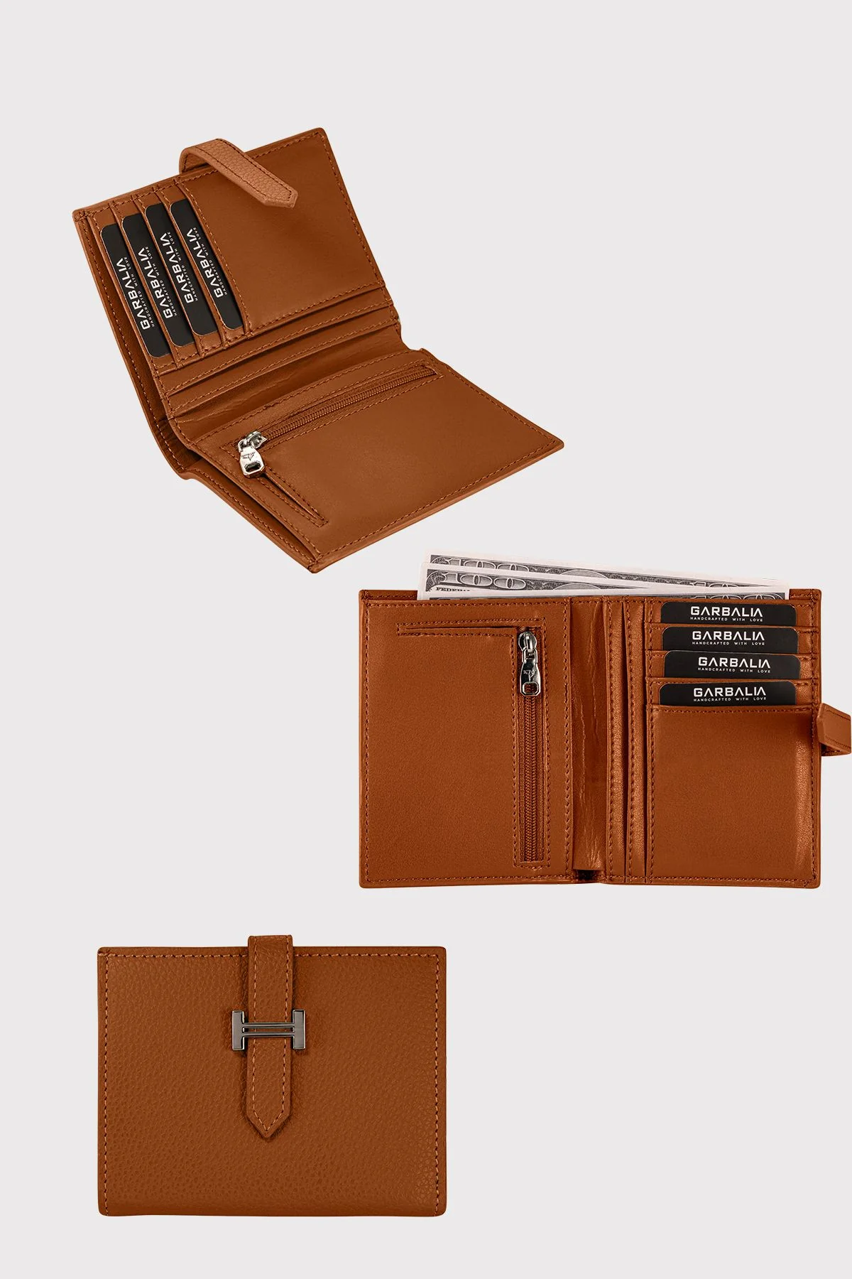 Porte-cartes femme zippé avec porte-monnaie et fermeture à sangle – Helsinki – Image 5