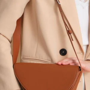 Sac épaule femme taba à rabat magnétique avec grand compartiment – Doha