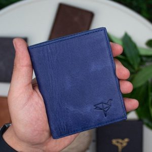 Porte-cartes en cuir véritable vintage marron – Utah