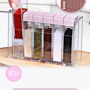 Set de 6 pots à épices avec support et couvercle – Sans collage (No Coller)