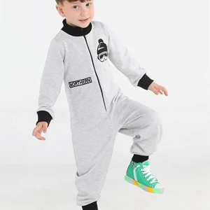 Combinaison Astronaute Gris – Doublure douce et confortable, appliqué brodé