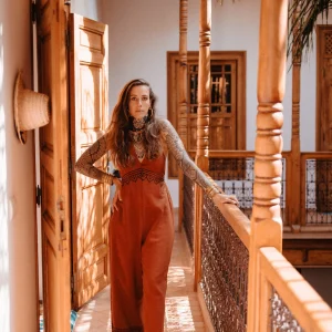 Combinaison longue block print