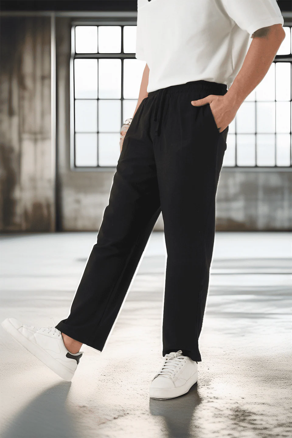 pantalon baggy homme coton léger respirant – Image 2