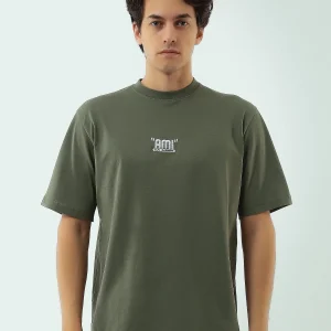 T-shirt Homme Olive avec Logo "Ami" – Design Moderne et Confortable - TSH25SERO20237TM1
