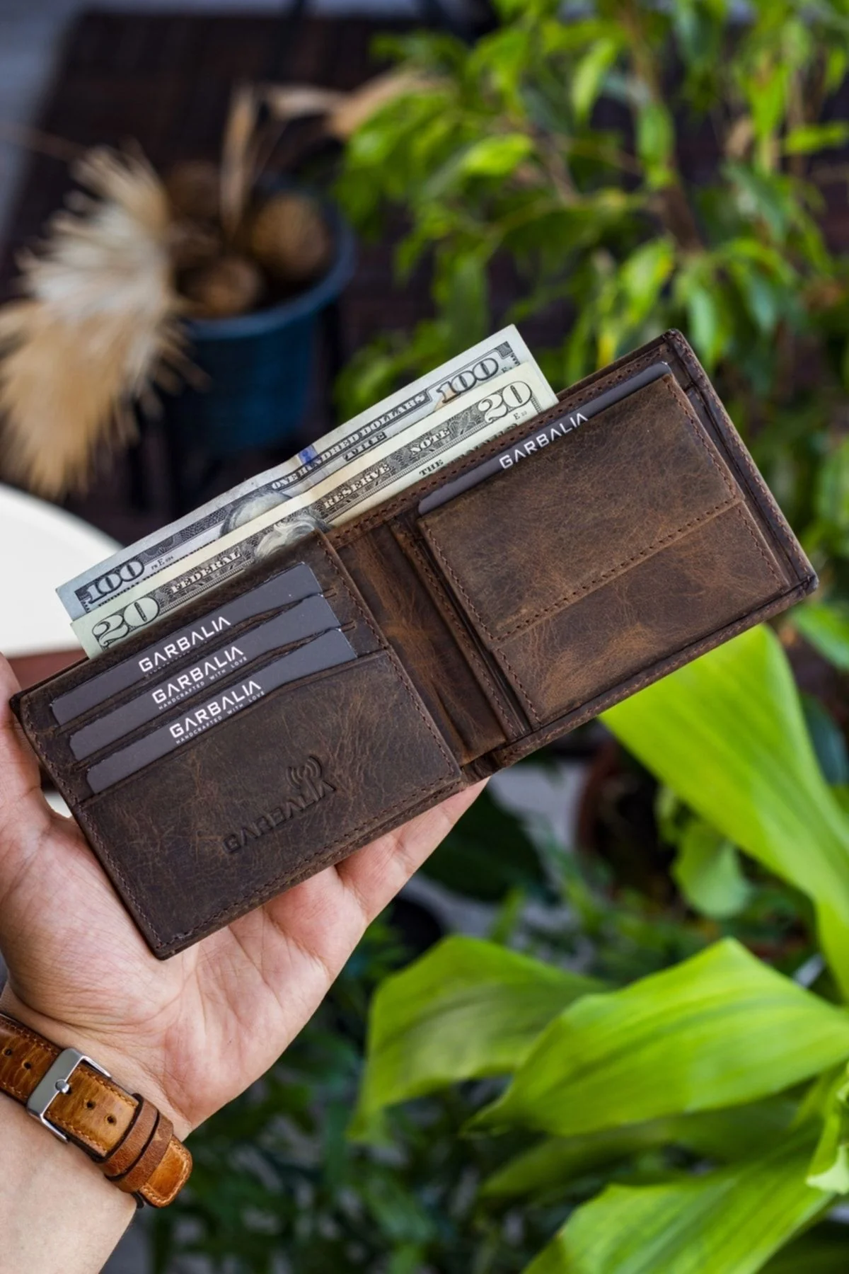 Portefeuille homme en cuir véritable RFID avec porte-monnaie – Noir naturel – Image 8