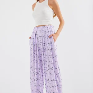 6665 Pantalon sarouel femme à motifs confortable