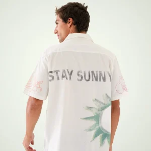 Chemise homme à manches courtes de couleur blanche -  SSH24SACC19449TM1