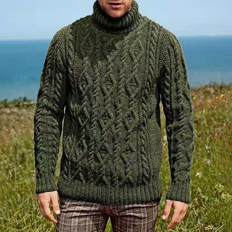 Pull col roulé en tricot torsadé – Image 5