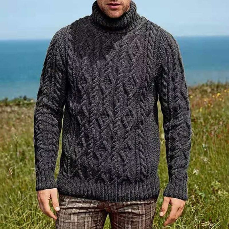 Pull col roulé en tricot torsadé – Image 4