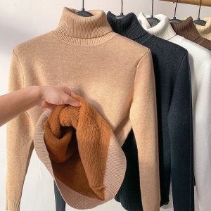 Pull col roulé polaire pour femme