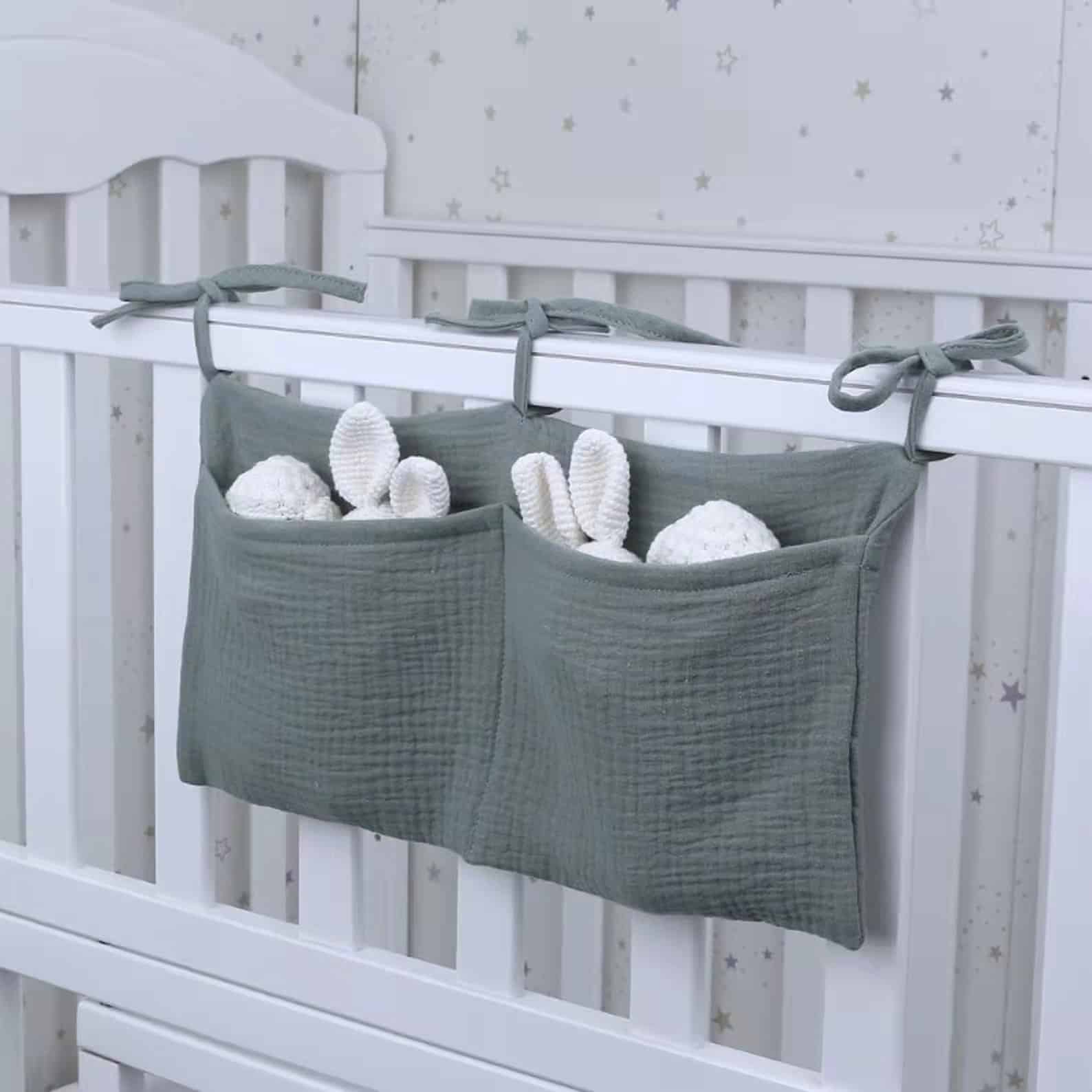 Sac de rangement pour lit de bébé en gaze de coton – Image 3