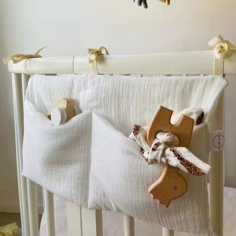Sac de rangement pour lit de bébé en gaze de coton – Image 4