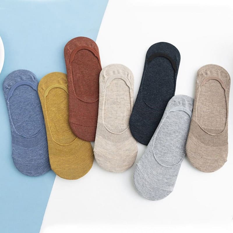 5 paires de chaussettes invisibles et antidérapantes en coton pour femme – Image 5