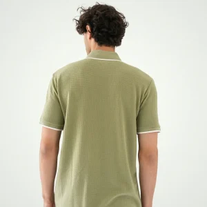 Polo pour homme vert – Design élégant avec col contrasté - POS24SBTR21802TM1