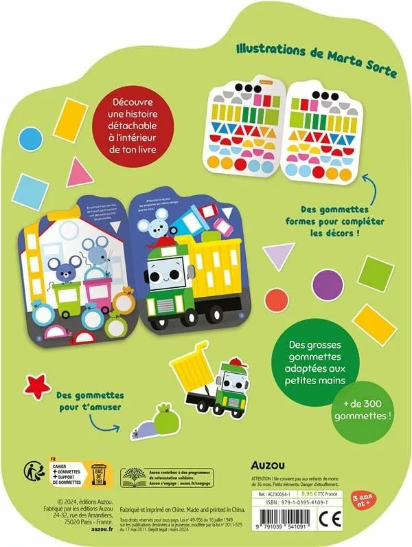Auzou – Gommettes formes – l’aventure de petit camion poubelle – Image 3