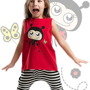 Ensemble 2 pièces filles – Capri à appliqué et T-shirt à dos en forme d'ailes