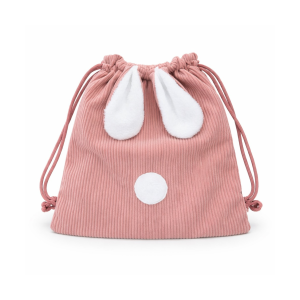 Sac pochon lapin velours rose