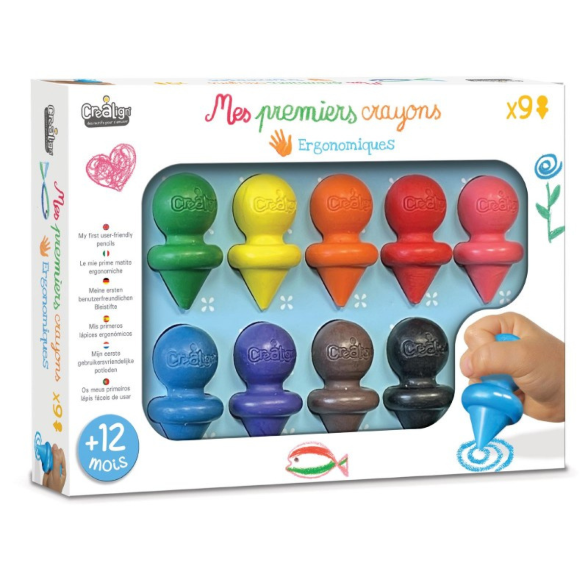 Créa lign’ – Mes premiers crayons x9