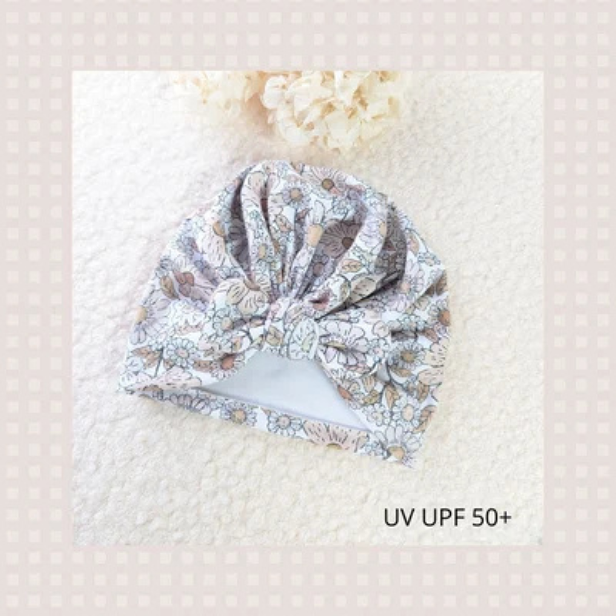 Tête de Lylotte – Turban jersey vintage flowers 3-6 mois – Image 2