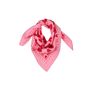 Atelier Wagram – Foulard 55 cm rose avec cœur rouge