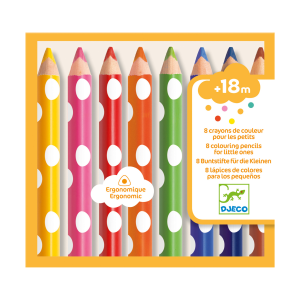 Djeco – 8 Crayons de couleur pour les tout-petits
