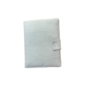 Protège carnet de santé gaze de coton vert d&rsquo;eau