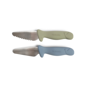 Filibbaba – Couteaux d’apprentissage Pack de 2 Bleu/Vert