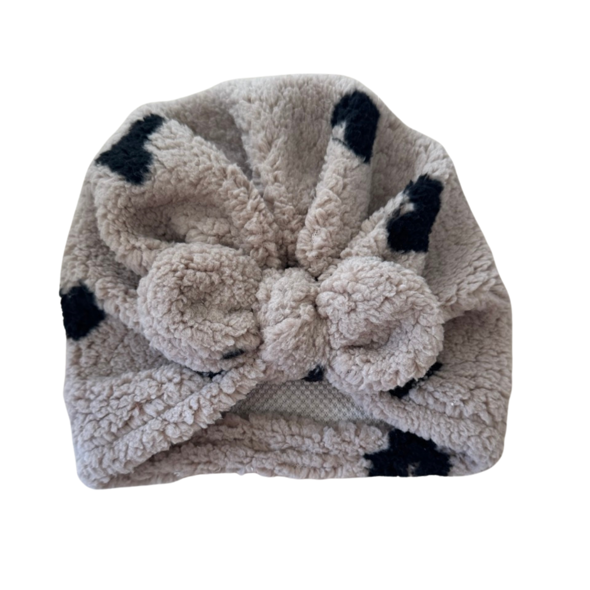 Tête de lylotte – Turban Sherpa coeurs noir – Image 2