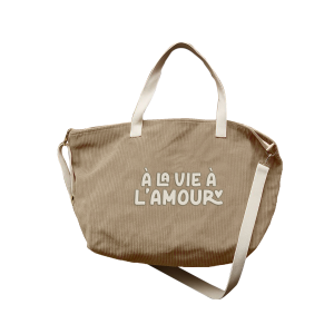 Zakuw – Sac XL velours « A la vie à l’amour »