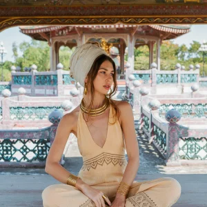 Combinaison longue block print