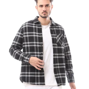 Chemise homme à carreaux à manches longues avec poche poitrine - FSH23ACCR19816TM1