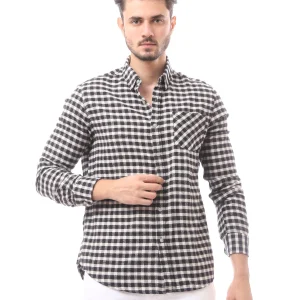 Chemise homme à carreaux à manches longues avec poche poitrine - FSH23GCCR19819TM1