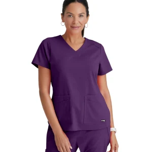 Haut Emma col en V pour femmes Grey's Anatomy Spandex Strech #GRST011