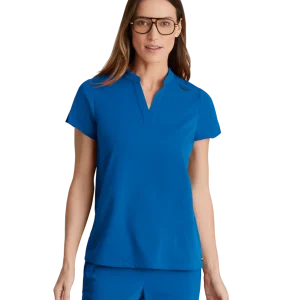 Haut à col montant et 2 poches pour femmes en spandex extensible Grey's Anatomy #GRST230