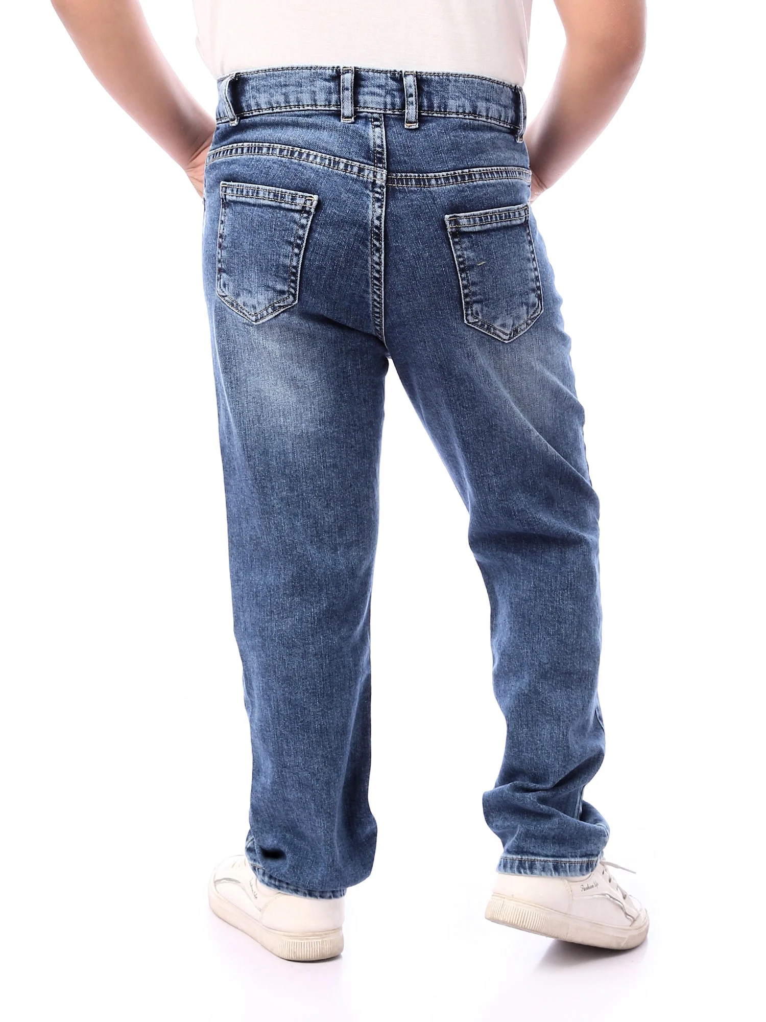 Jean garçon coupe droite en denim – JNS23GRBW31380TB1