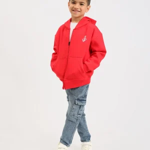 Jean cargo garçon en denim avec poches latérales – Coupe confortable - JNS25GBBW76704MB1