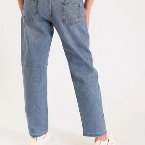 Jean ado fille coupe droite taille haute – denim bleu clair - JNS25GMIW72057MR1