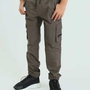 Pantalon de sport garçon à taille élastique avec poches latérales au design moderne - JOG23SGBL24259TB1