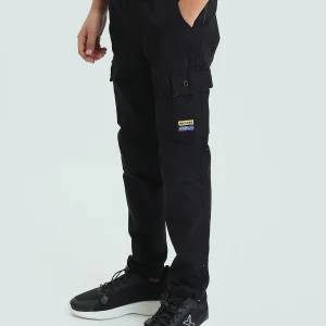 Jean garçon noir avec détails de poches latérales – JOG23SGPS24247TB1