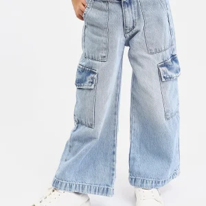 Jogger fille style cargo en denim – Coupe large confortable et tendance - JOG25GDBP71447MG1