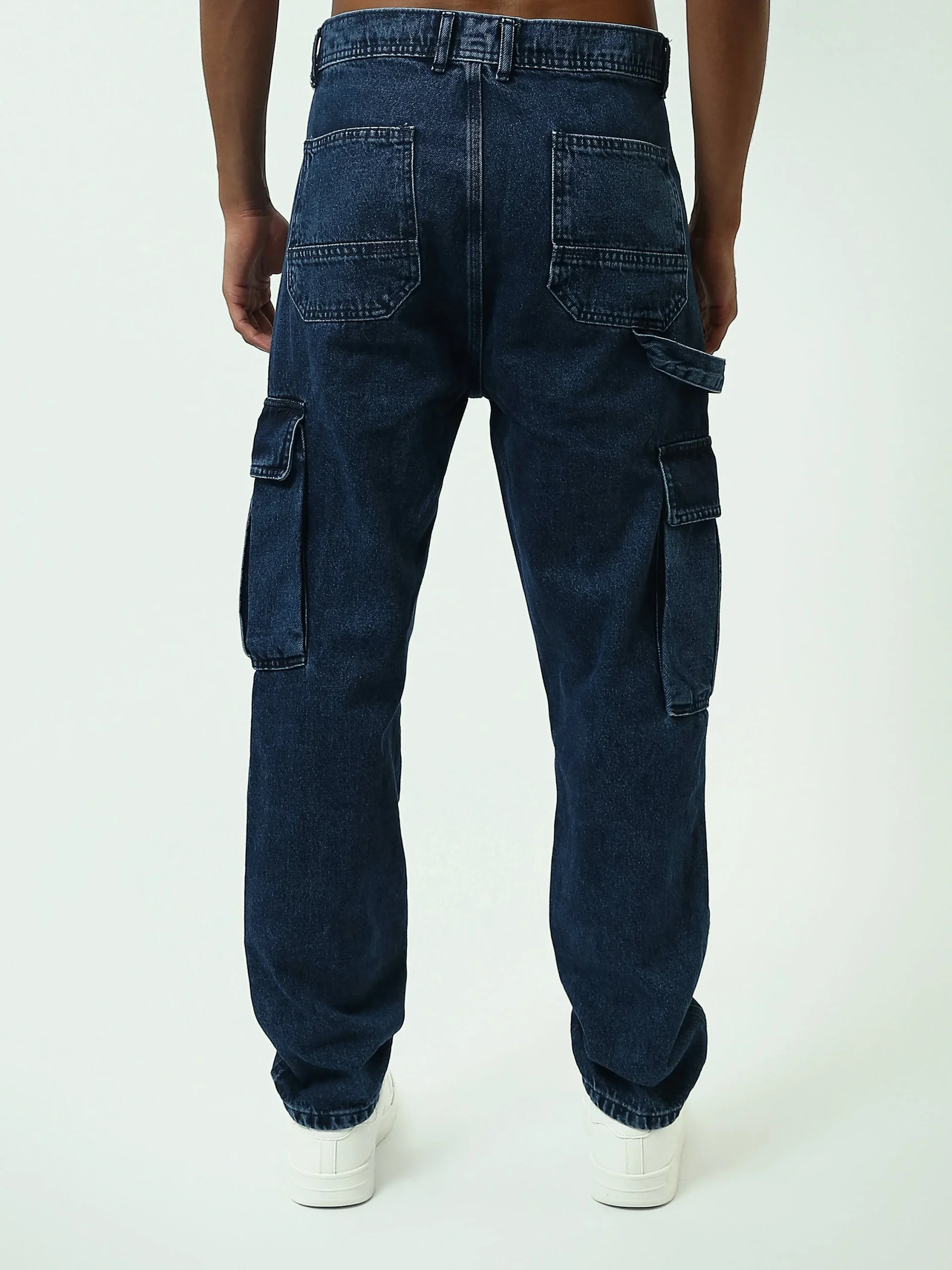 Jean cargo homme en denim avec poches latérales pratiques - JOG25GDWL24276TM1 – Image 5