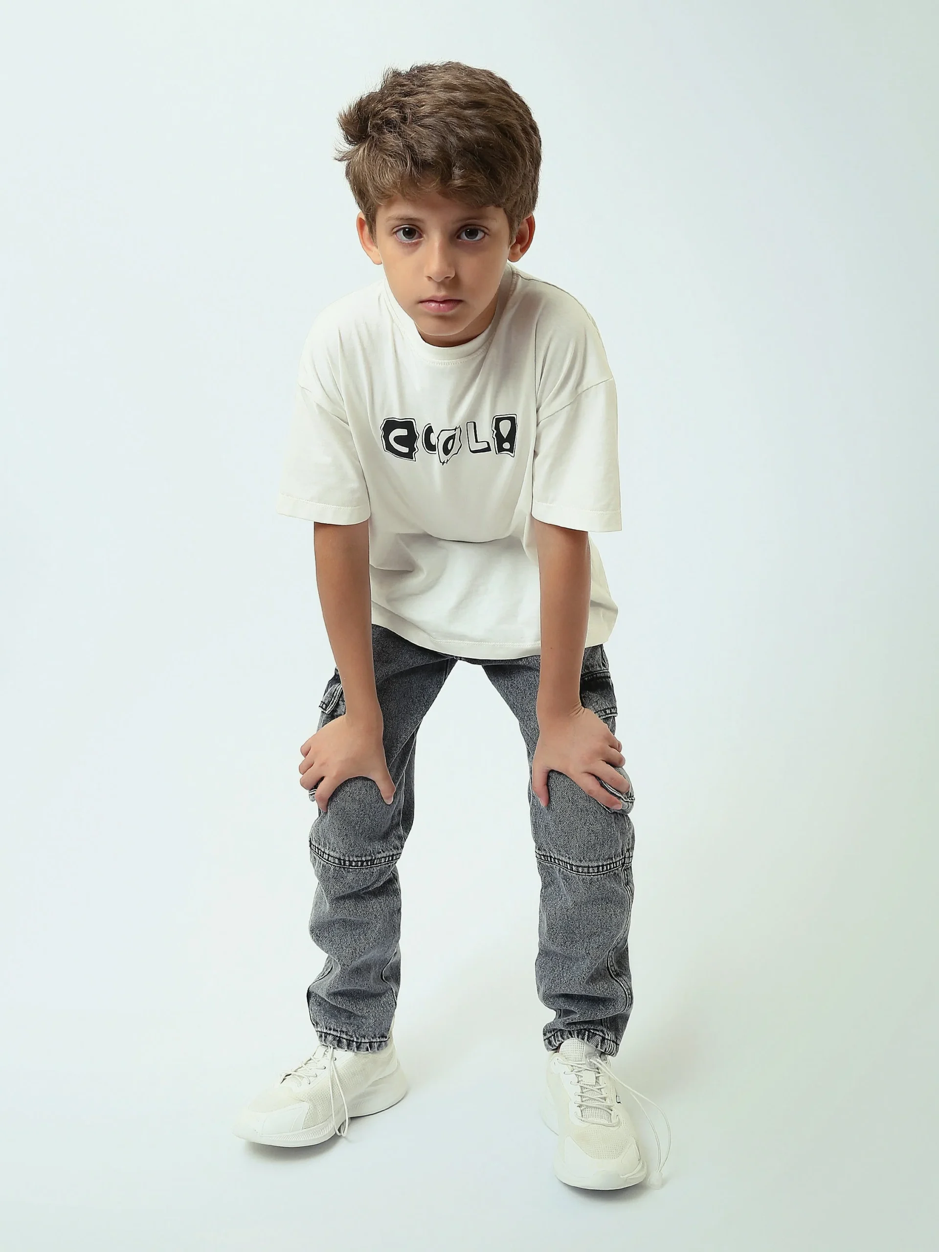 Jogger garçon style cargo en denim délavé avec poches latérales - JOG25GDWL24295TB1 – Image 7