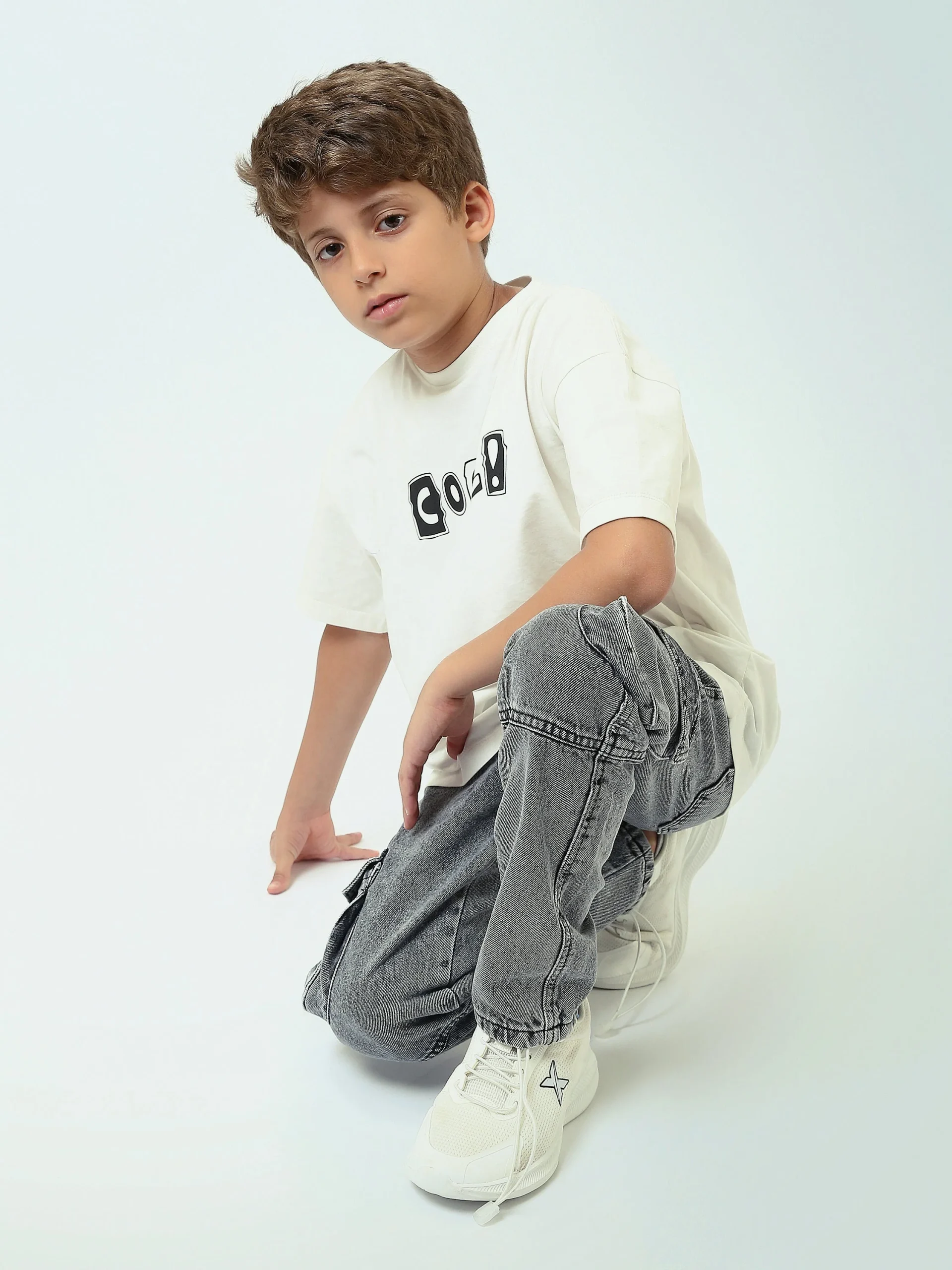 Jogger garçon style cargo en denim délavé avec poches latérales - JOG25GDWL24295TB1 – Image 4