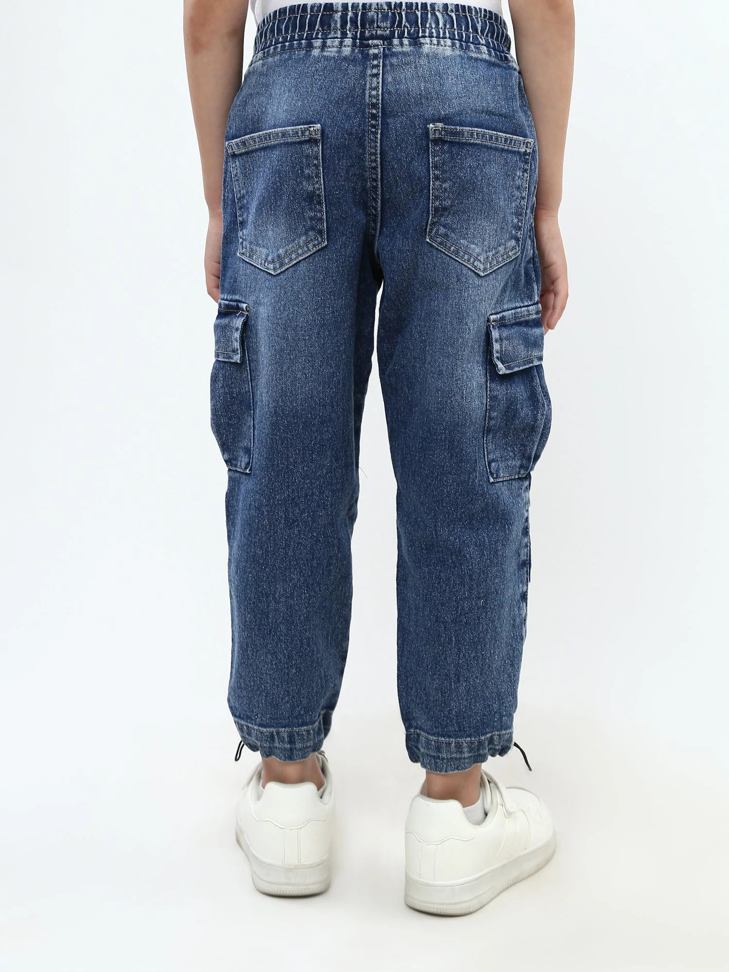 Pantalon jogger garçon en jean cargo, taille élastique – JOG25GDWP76808MB1 – Image 7